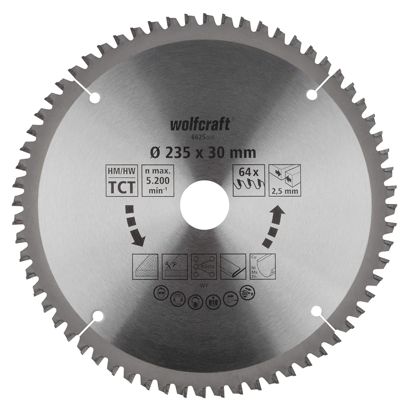 wolfcraft TC Circular Hand Saw Blade, new purple series I 6625000 I Fine, clean cuts