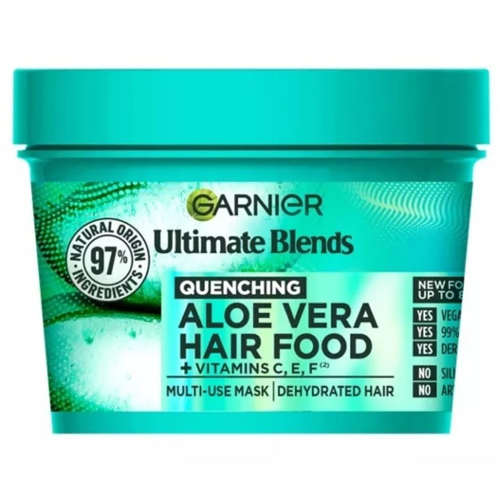 Garnier Fructis Aloe Vera+ Hair food - 100h Moisture Multi-UseMask, For Dry Hair & Scalp - Aloe Vera + Vitamins C, E, F - Cruelty Free International & Vegan - 400ml