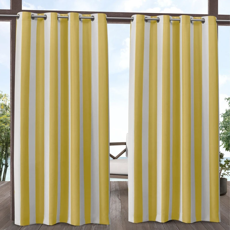 Exclusive Home Curtains Panel Pair, Fabric, Sunbath/White, 54x84