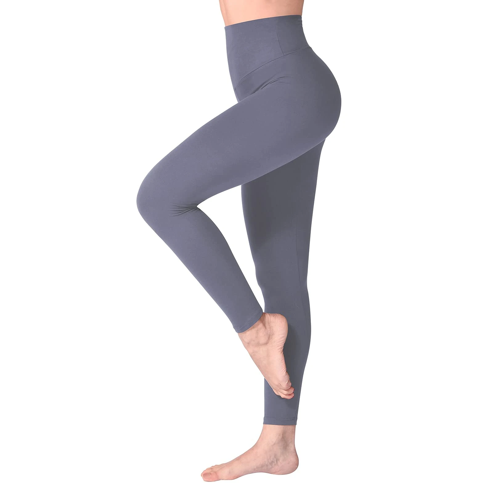 SINOPHANT High Waisted Leggings for Women, Buttery Soft Elastic Opaque Tummy Control Leggings, Plus Size Workout Gym Yoga(Grey1,S-M)
