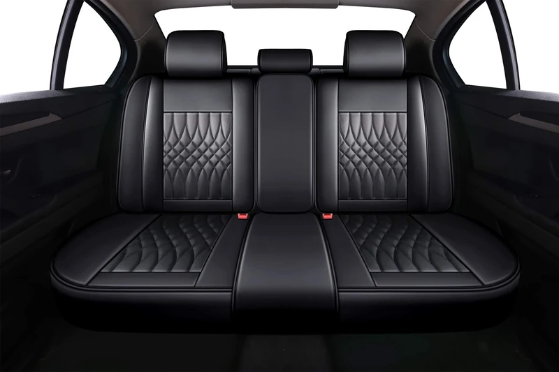 LUCKYMAN CLUB Rear Seat Covers Fit Most Sedan SUV Truck - Fit for Tacoma CRV Accord Elantra (Rear Seat of Black)