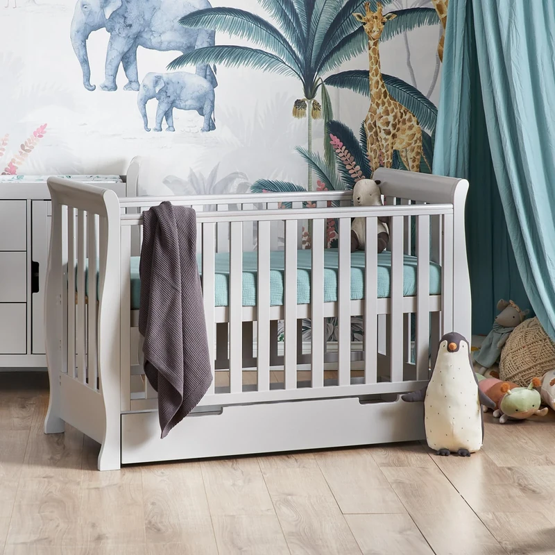 Obaby Stamford Mini Sleigh Cot Bed, Warm Grey