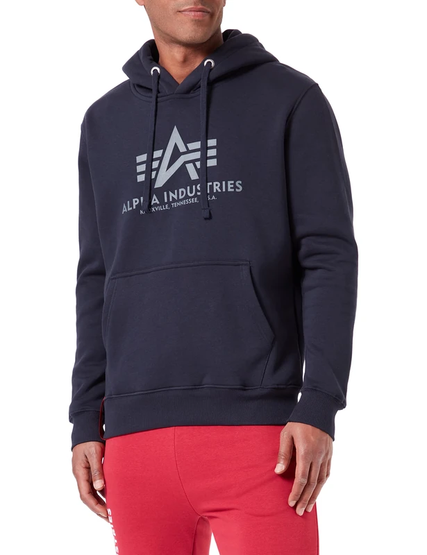 Alpha Industries Basic Hoody Hooded Sweat for Men Rep.Blue