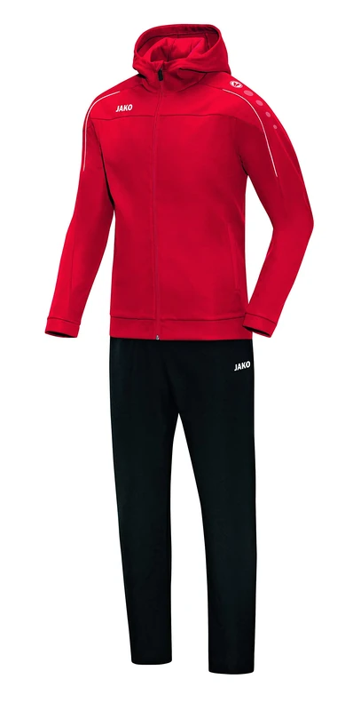 JAKO Women's Classico Met Capuchon Pr Tracksuit, Red, EU 48