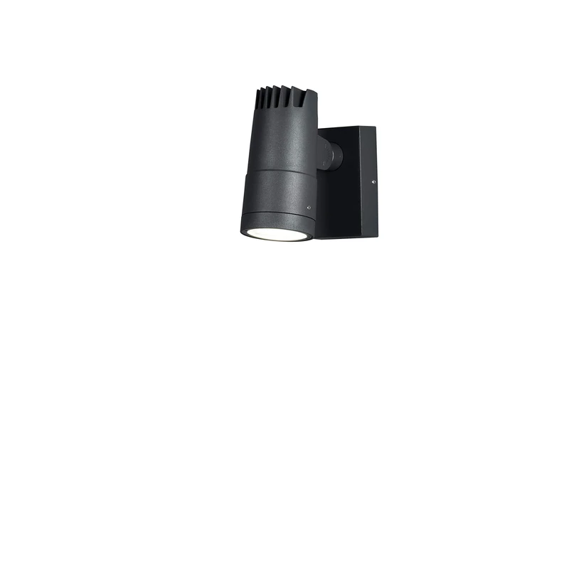 Konstsmide Outdoor Wall Light Mains Powered/Andria Down Modern Outdoor Spotlight/High Power LED 8 Watt Wall Lamp/Adjustable Angle and Beam/Clear Glass Lens/Aluminium/IP54/Anthracite Outside Light