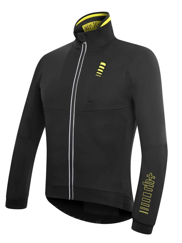 rh+ Omega Lite Airx Soft Shell Endurance Bike Jacket Men, Black-Yellow Fluo, L