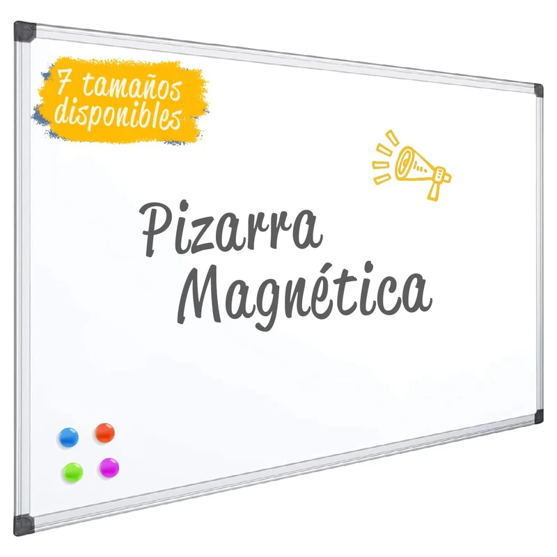 Ofituria Magnetic Board, White Board for The Wall, Whiteboard with Aluminium Frame, Magnetic for School, Work or Home Use, Smooth and Glossy, Family Planner - Ofituria (120 x 90 cm)