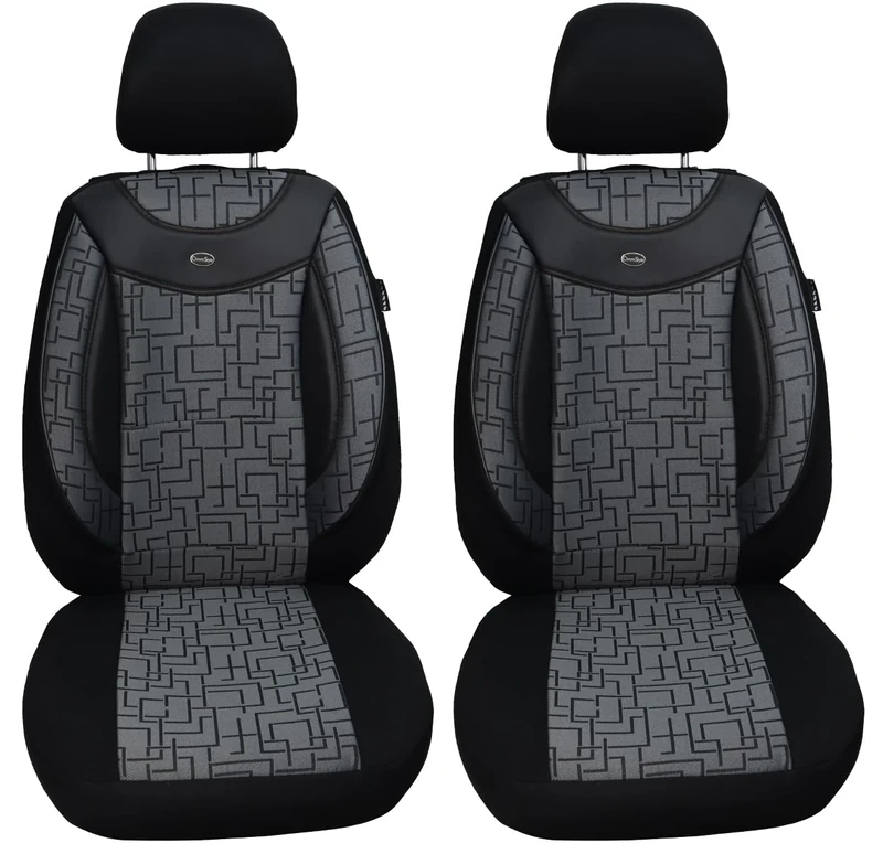 BREMER SITZBEZÜGE Seat Covers for Car Seats Compatible with Honda Accord 2002-2016 Driver and Passenger Protective Covers Seat Protector Seat Cover FB:01 (Black/Grey)