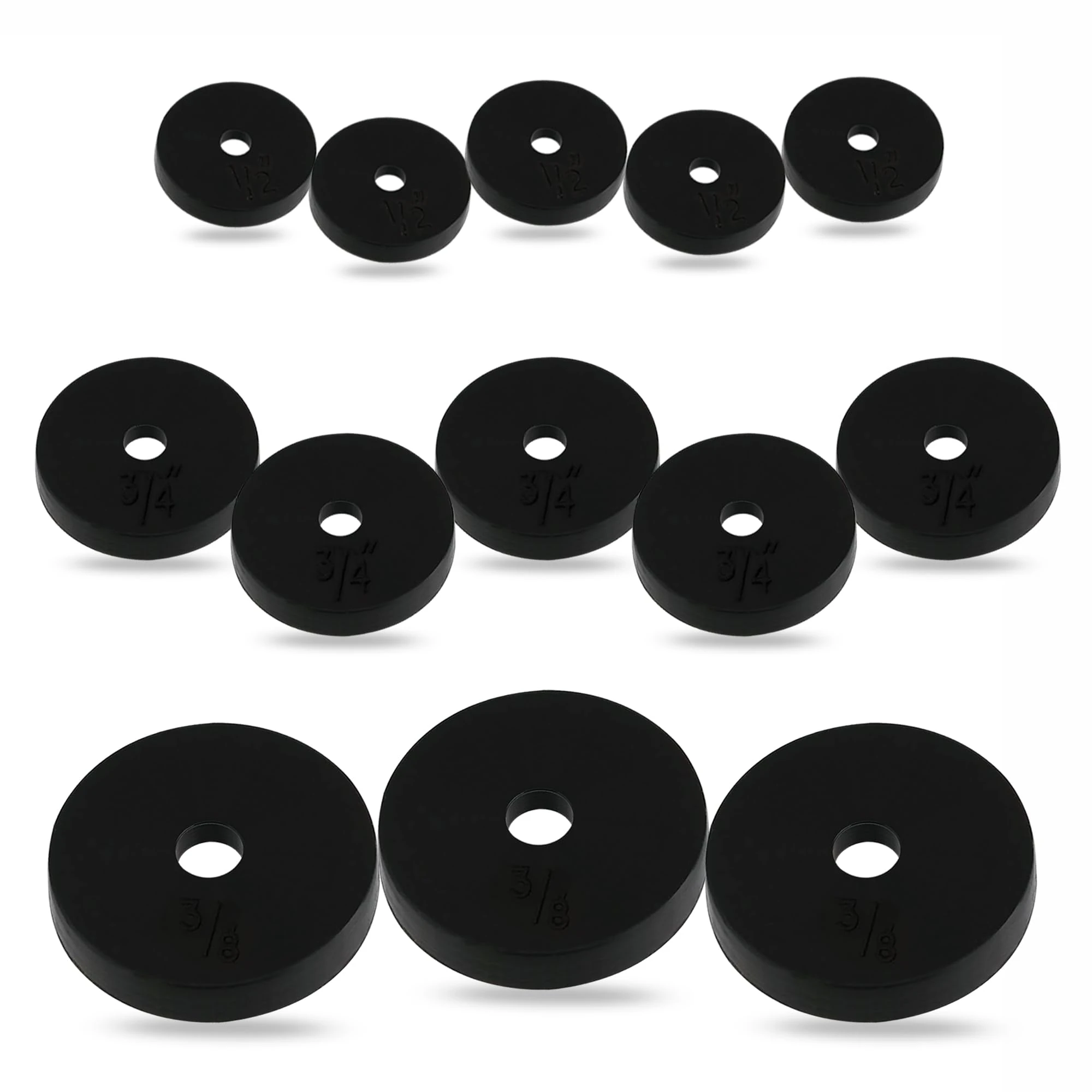 G4GADGET 13 Pack Rubber Tap Washers – Assorted Sizes (3/8", 1/2", 3/4") – Durable Flat Rubber Washers for Bathroom & Kitchen Sink, Faucet, Shower Head, and Plumbing Repairs