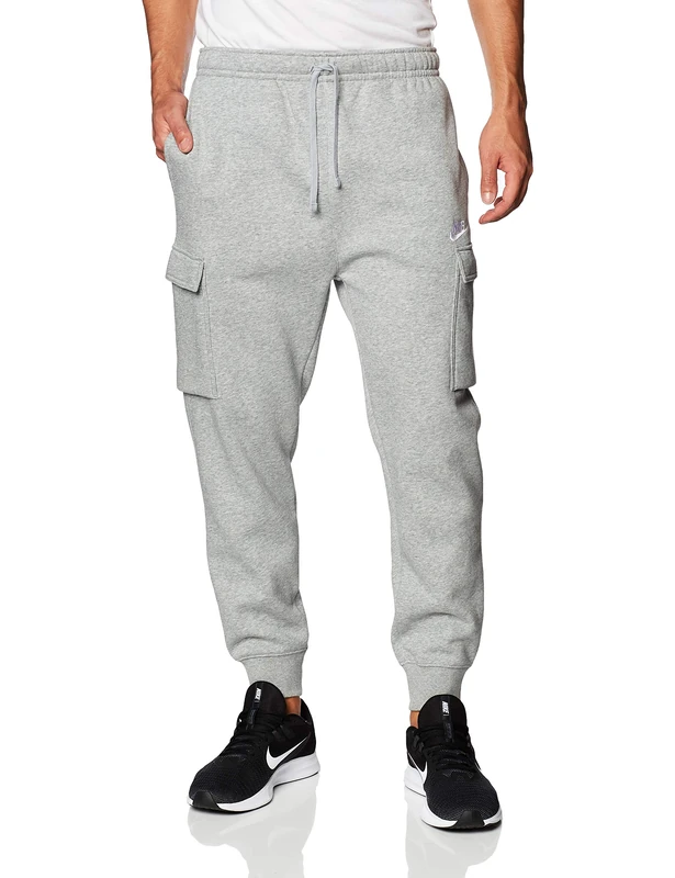 Nike M NSW Club Pant Cargo Bb Sport Trousers - Dark Grey Heather/Matte Silver/(White), 4XL-T
