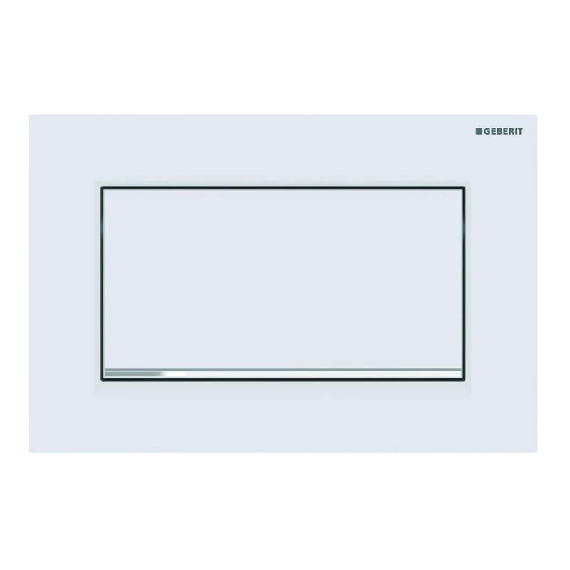 Geberit Sigma 30 115893JT1 Actuator Plate for Flush-Stop Flushes, Front Actuation, Panel + Buttons Matte White Stripes
