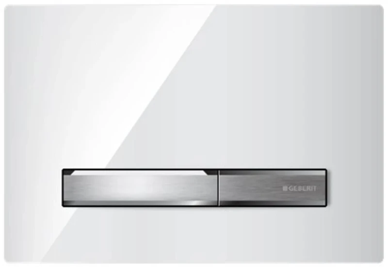 Geberit Sigma 50 Push Plate Glossy White/Aluminium for UP720, UP320, UP300 and UP700