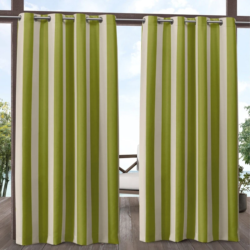 Exclusive Home Curtains Panel Pair, Polyester, Kiwi/Sand, 54x96