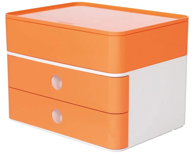 Han 1100-81 ALLISON SMART-BOX PLUS , Drawer Box with 2 Drawers and Utensil Box, Apricot Orange