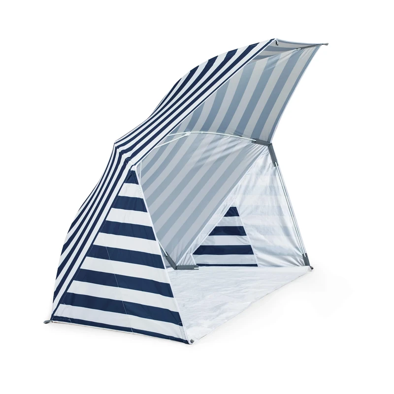 Oniva - A Picnic Time Brand Brolly Sunshelter, Navy and White Stripe