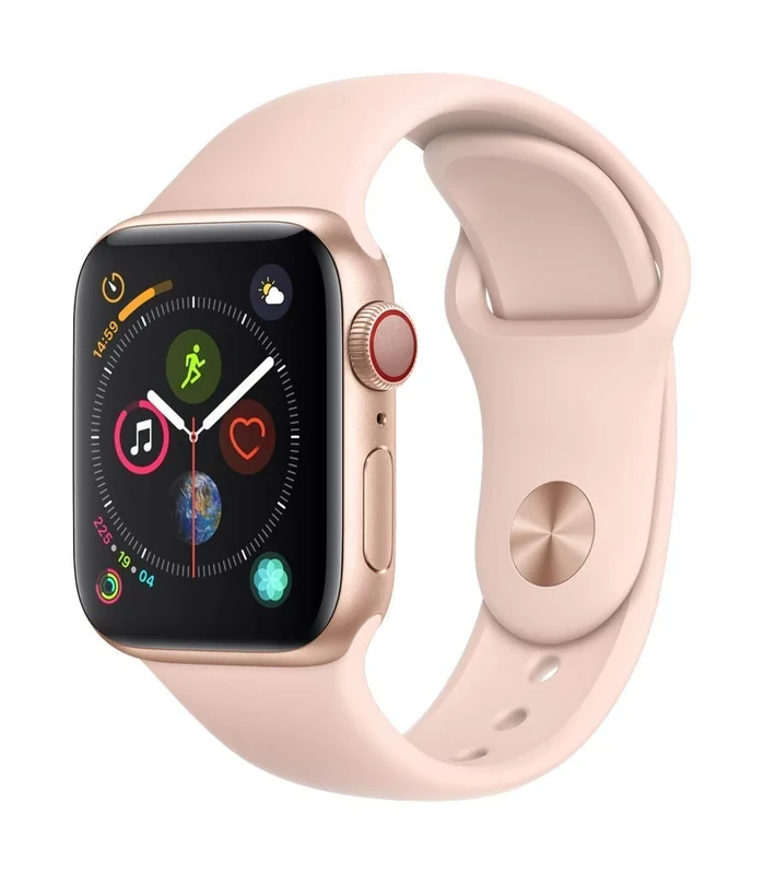 Apple Watch Series 4 (GPS + Cellular, 40MM) - Gold Aluminum Case with Pink Sand Sport Band (Renewed)