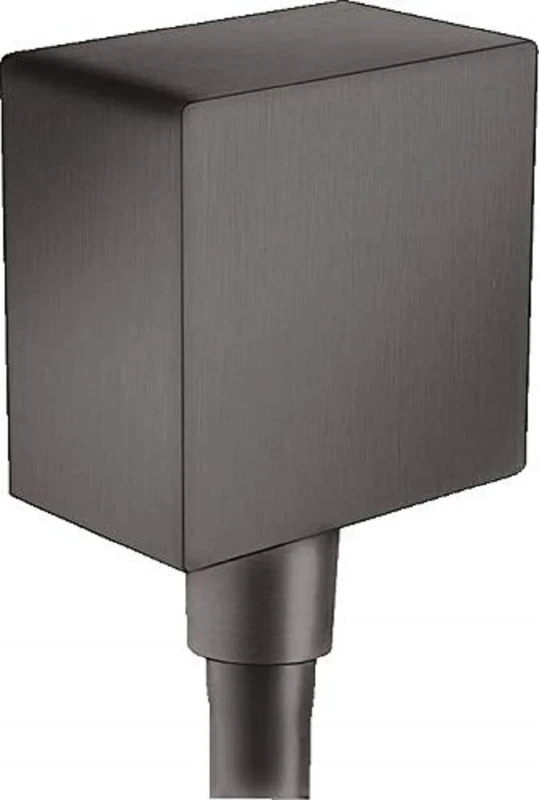 Hansgrohe Fixfit Wall Outlet Square With Non-Return Valve, Brushed Black Chrome, 26455340