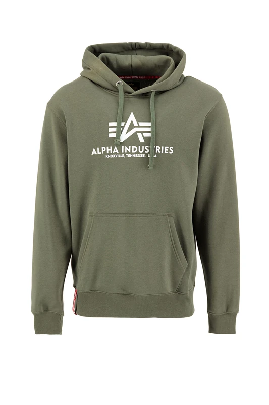 Alpha Industries Basic Hoody Hooded Sweat for Men Dark Green