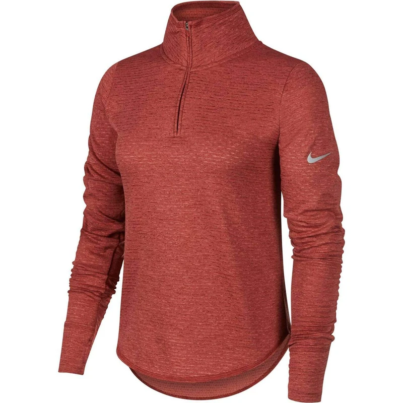 Nike W Nk SPHR Elmnt Top Hz Long Sleeved T-Shirt - Cedar/Light Redwood/Heather/Reflective Silver, X-Small