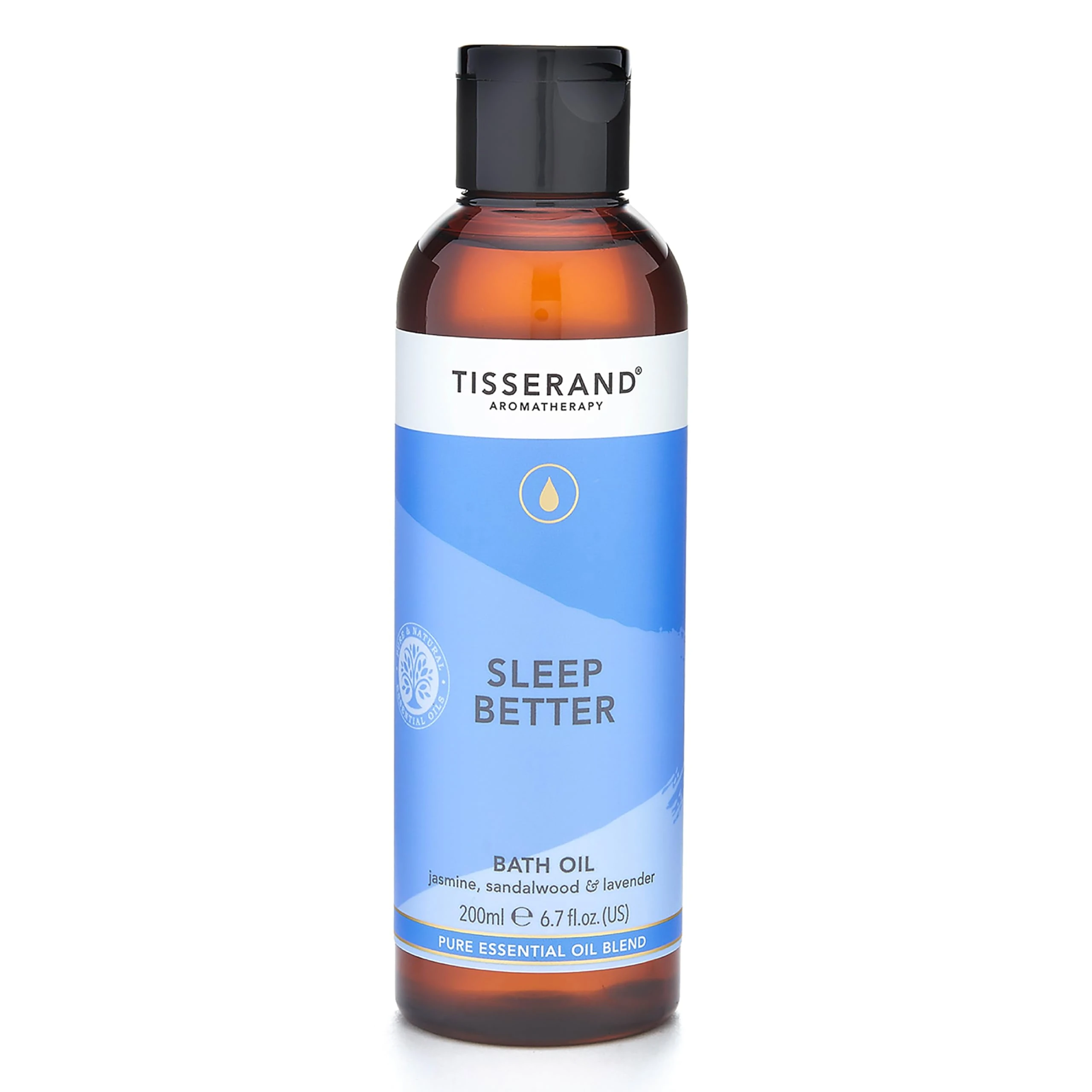 Tisserand Aromatherapy - Sleep Better - Bath Oil - Lavender, Jasmine & Sandalwood Essential Oils - 100% Natural Pure Essential Oils - 200ml