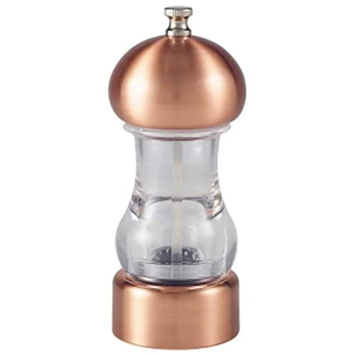 Genware DH389 Copper & Acrylic Salt Pepper Grinder 14cm