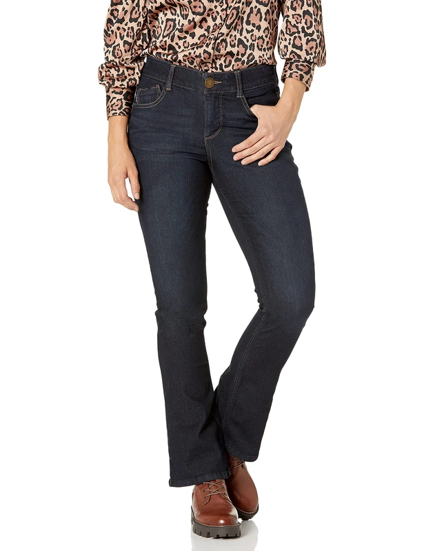 Democracy Women's Petite Ab Solution Itty Biity Boot Leg Jean, Indigo, 2
