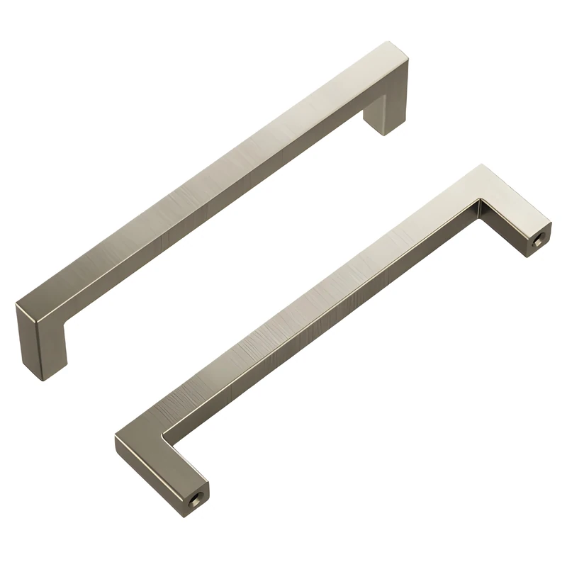 Hickory Hardware Solid Core Kitchen Cabinet Pulls, Luxury Cabinet Handles, Hardware for Doors & Dresser Drawers, 5-1/16 Inch (128mm) Hole Center, Stainless Steel, Skylight Collection (Pack of 10)