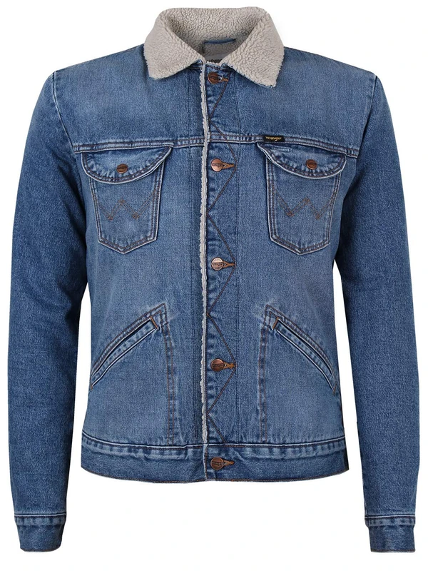 Wrangler Men's Icons Sherpa Jeansjacke, Blue (3 Years 10k), Medium