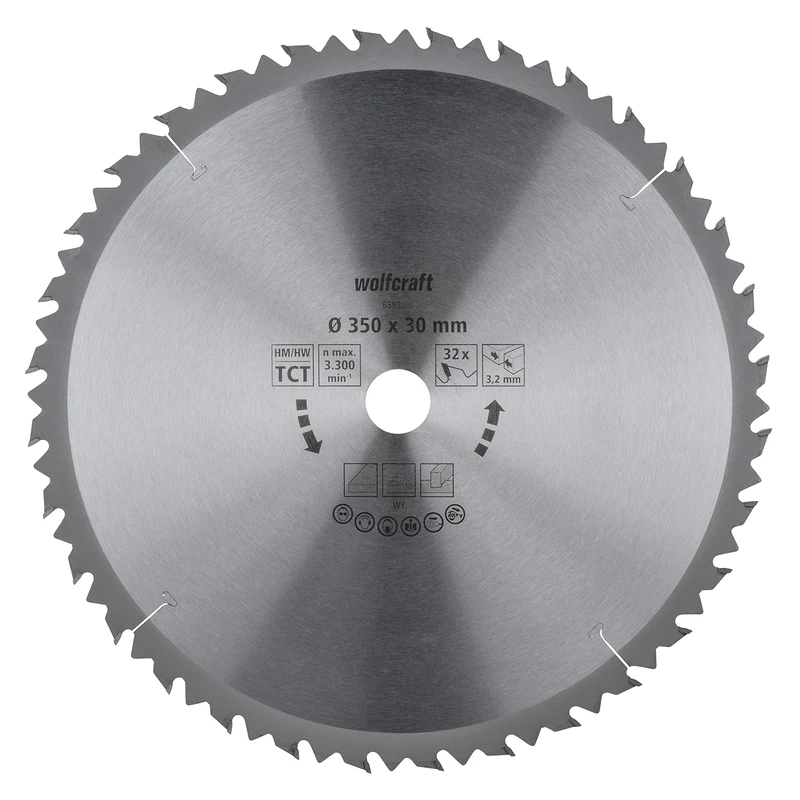 wolfcraft TC Circular Table Saw Blade, brown series I 6593000 I Fast, rough cuts