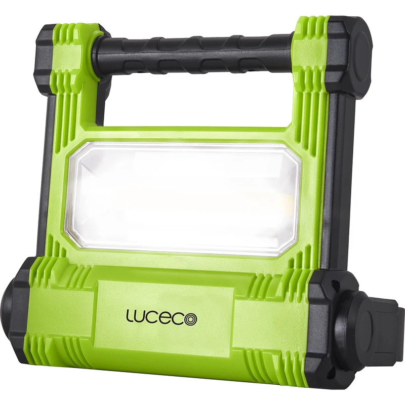 Luceco Building Spotlight, Rechargeable 20 W, Portable Work Light, 1800 lumens, Spotlight, IP54 Waterproof, Battery lamp, 4400 mAh Battery
