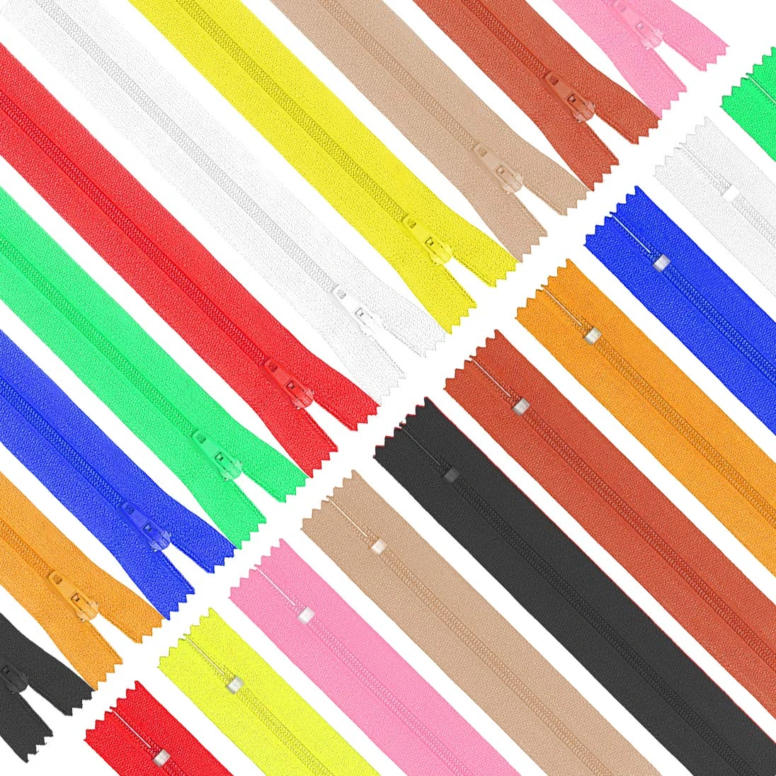 DSL 20pcs 14 Inch Zippers Sewing Nylon Coil Colorful Zippers Zips Zip Sewing Crafts 10 Assorted Colors