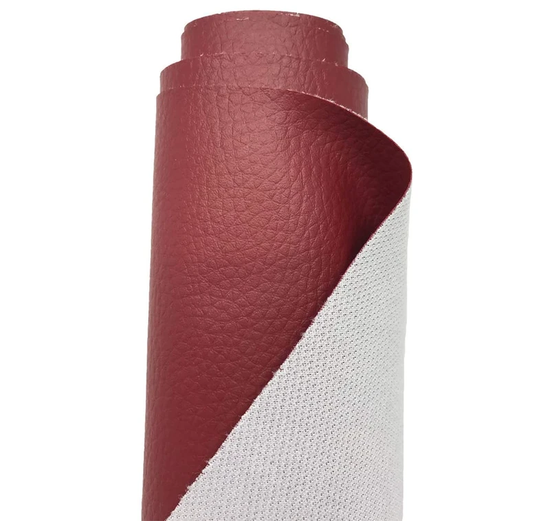 A-Express Grained Faux Leather Fabric Waterproof Heavy Duty Leatherette Vinyl Leathercloth Upholstery Textured Material - Maroon 1 Metre 100cm x 140cm