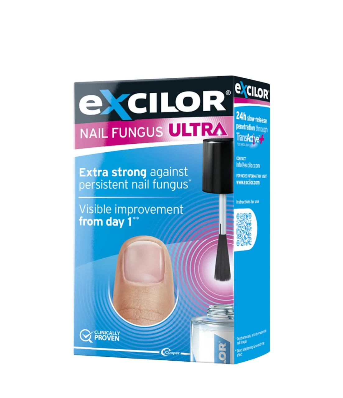 Excilor Fungal Nail ULTRA Extra Strong Treatment | Extensive or Persistent Infections | Clinically Proven | No Filing | Day 1 Visible Improvement | Nail Polish Compatible | Water-Resistant | 30ml