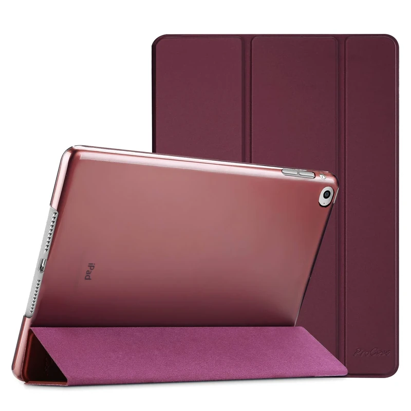 ProCase Smart Case for iPad Air 2 2014 A1566 A1567, Ultra Slim Lightweight Stand with Translucent Frosted Back Cover -Wine