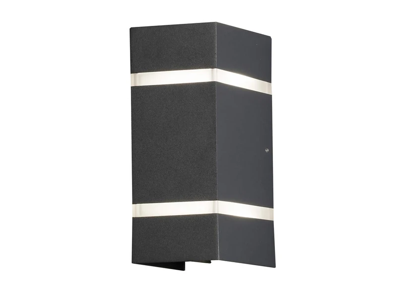 Konstsmide Outdoor Wall Light Mains Powered/Cremona Up Down Adjustable/LED High Power 2 x 3 W Lamp/Clear Acrylic/Aluminium/IP54/Outside Light Anthracite