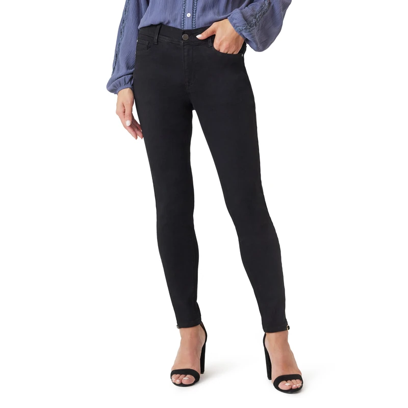 Angels Forever Young Women's 360 Sculpt Skinny Mid-Rise Jeans (Standard and Plus), Onyx/Black, 10