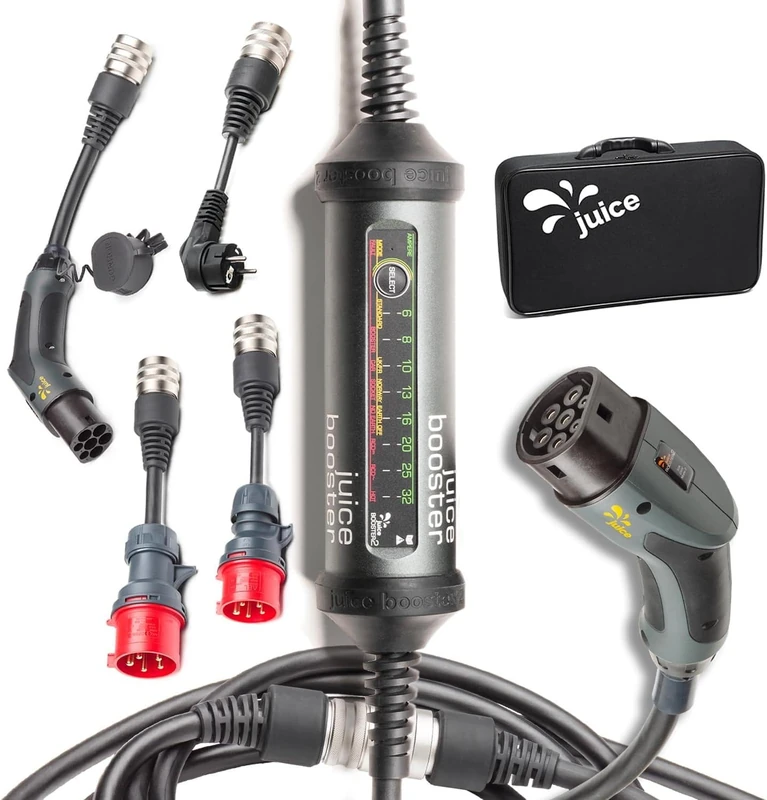 smart Juice Booster 2, Electric Vehicle Wallbox, Portable Charger Type 2, 7,4kW-22kW, 32Amp, IP67 | incl. CEE32, CEE16, Type 2 (Mode 3) and CEE7/7