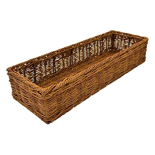 Poly Wicker Rectangle Willow Basket 55x19.5cm