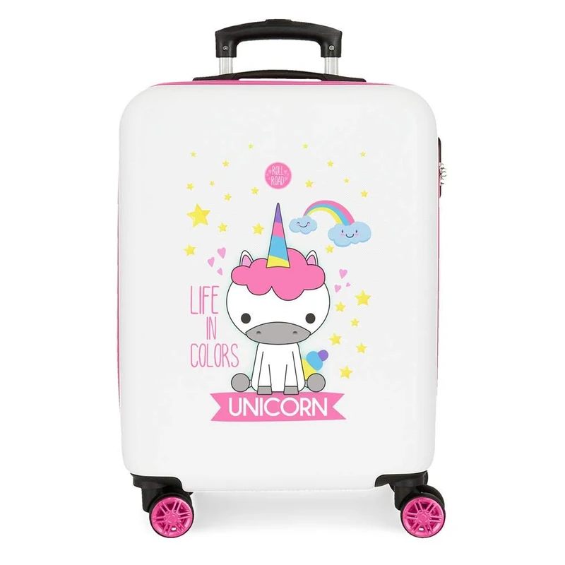 Roll Road Little Me Multicoloured Cabin Suitcase 37x55x20 cm Rigid ABS Combination lock 32 Litre 2.5 Kg 4 Double Wheels Hand Luggage
