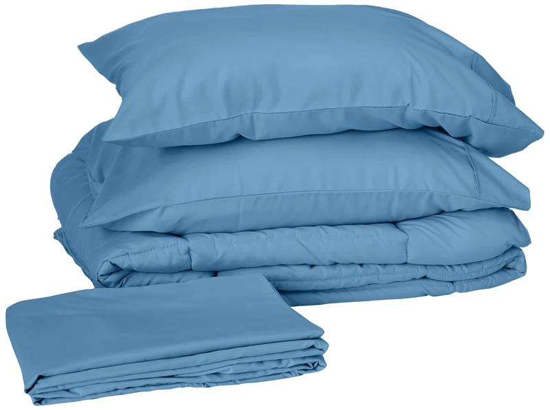 Sweet Home Collection Ultra Soft Down Alternative Set & Luxurious Bed Sheets, Polyester, Denim, Twin XL