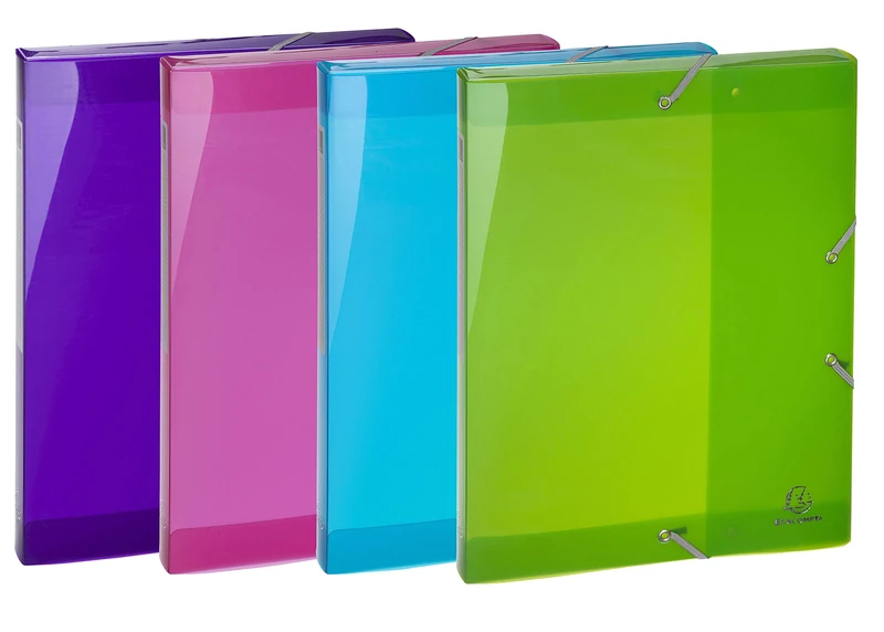 Exacompta - Ref 59480E - Iderama Collection - PP Filing Box - 250 x 330mm in Size, 25mm Spine, Suitable for Storing A4 Documents - Assorted Colours (Pack of 4)