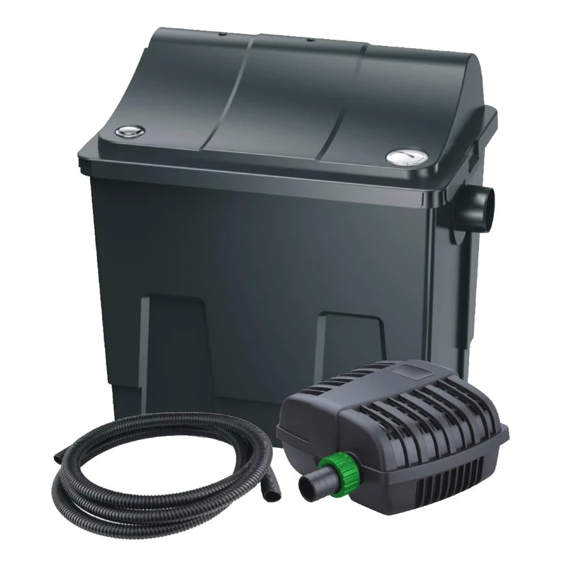 Amtra Pond Biofilter Set 6000 - Filter Kit, Pond Pump 2500 l/h and UVC Sterilizer Lamp with Cleaning Hose Included