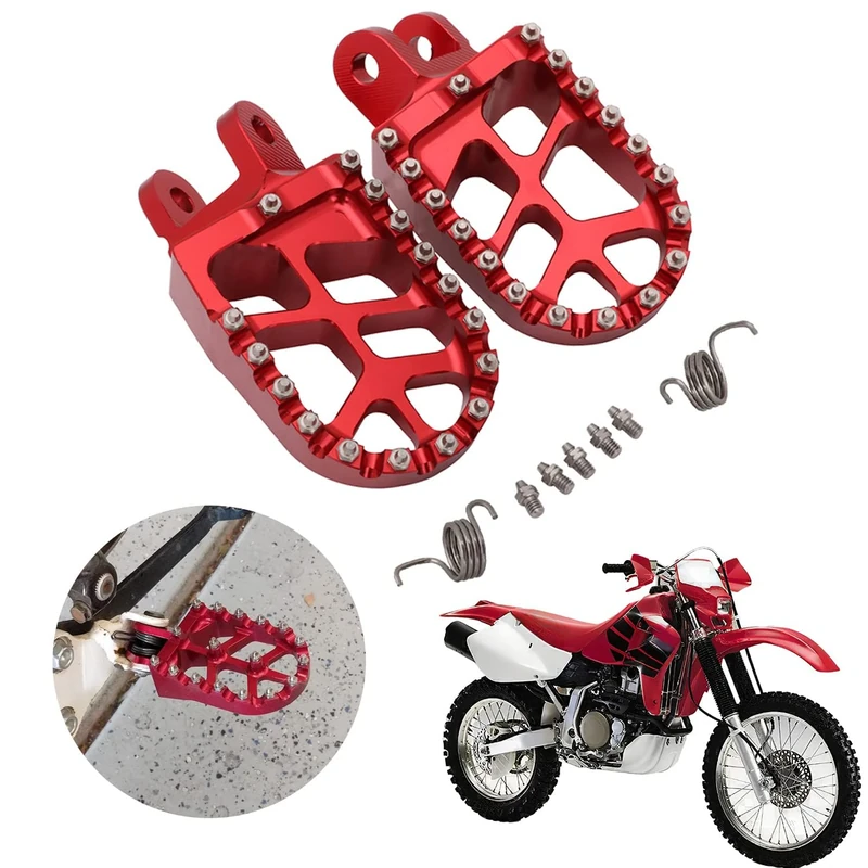 AnXin Foot Pegs Footpegs Footrests Foot Pedals Rests CNC MX For CR80R/RB 96-02 CR85R/RB 03-07 CRM250 89-98 XR250R/400R 96-04 XR600R 89-00 XR650L 92-20 XR650R 00-07 CRF1000L/DTC 16-17 Motorcycle