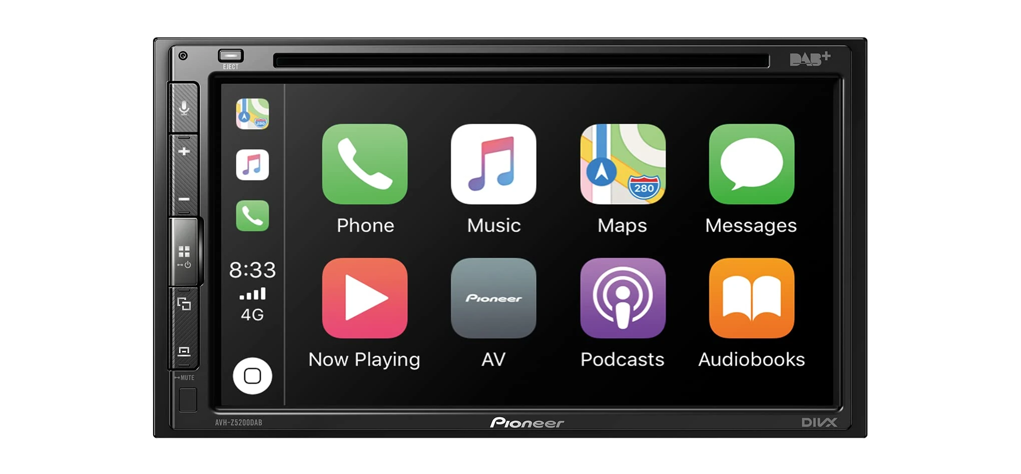 Pioneer AVH-Z5200DAB-AN with DAB Antenna, 2-DIN Multimedia Player, 6.8 Inch ClearType Touchscreen USB, Apple CarPlay, Android Car, DAB/DAB+ Digital Radio, Bluetooth, 13-Band Graphics Equaliser