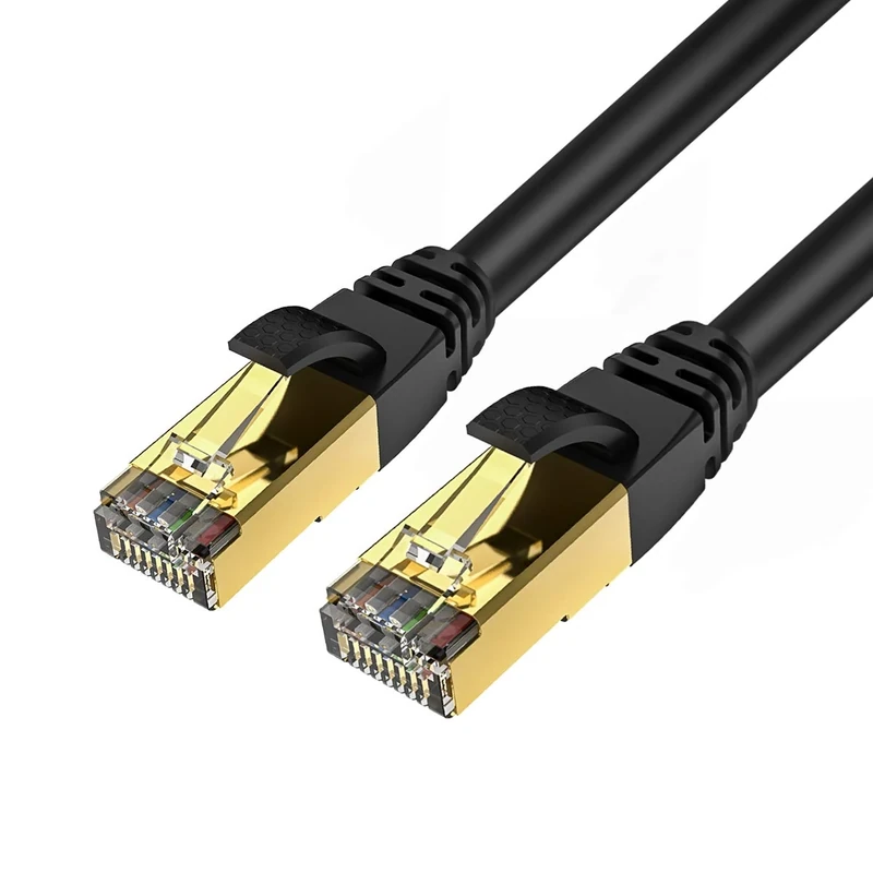 Veetop 0.5m/1.64ft CAT8 Ethernet Cable 40Gbps 2000Mhz High Speed Gigabit SFTP Lan Network Internet Cables with RJ45 Gold Plated Connector for Use of Smart Office Smart Home System iOT Gaming(2 Pack)