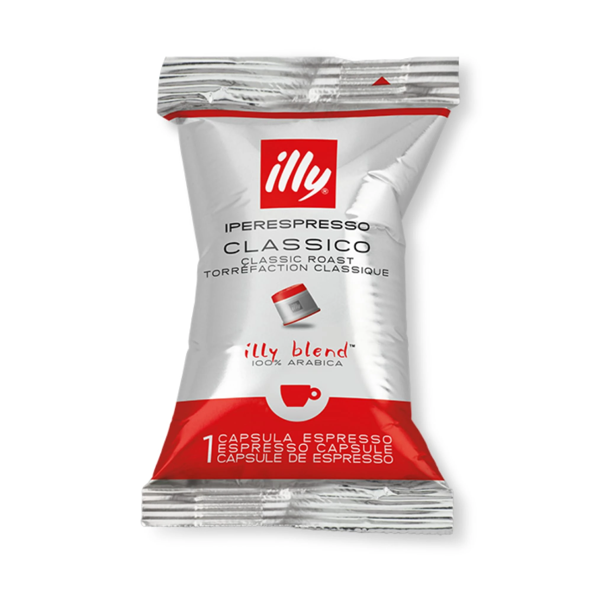 illy Coffee - iperEspresso Capsules x100 - illy Coffee Pods - Classico Medium Roast - 100% Arabica Coffee Beans - Ideal for Espresso & Cappuccino - Francis Francis Compatible - Individually Wrapped