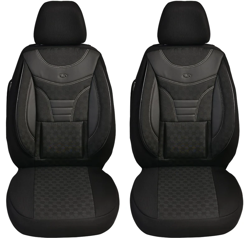 BREMER SITZBEZÜGE Made-to-Measure Car Seat Covers Compatible with VW T-ROC Driver & Passenger Set from 2017 Black (910)