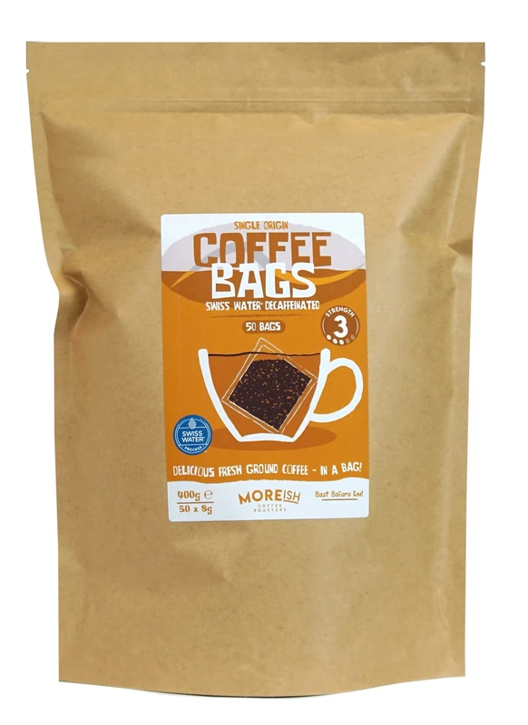 Moreish Decaf Coffee Bags - Swiss Water Decaffeinated (50 Coffee Bags)