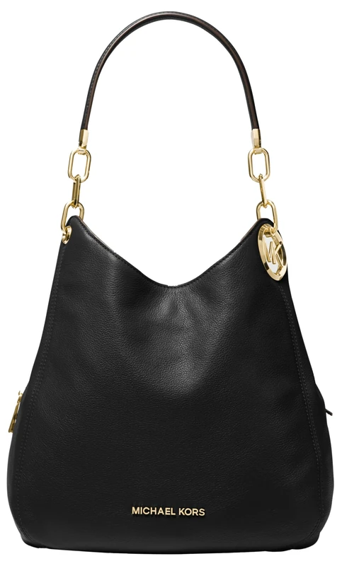 Michael Kors Women LG Chain Shldr Tote Bag, Black, Large