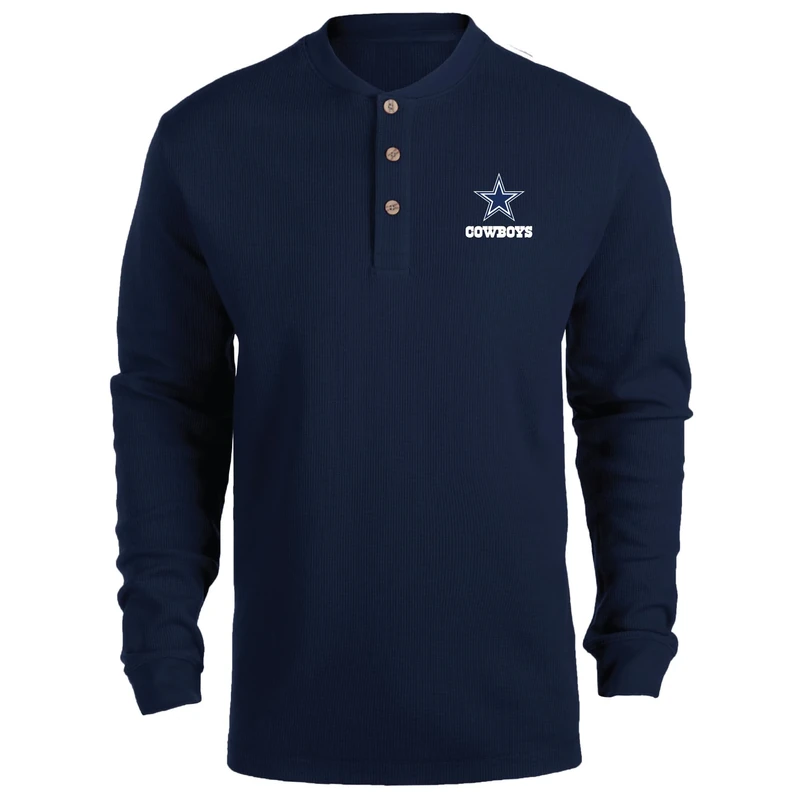dunbrooke Apparel NFL Dallas Cowboys Mens Thermal HenleyThermal Henley, TEAM, 2X